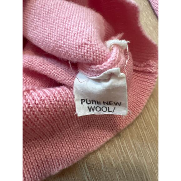 Bromley Vintage Sweater Women's Size 12 Small Pink Knit Long Sleeve V Neck Koala - Picture 5 of 7
